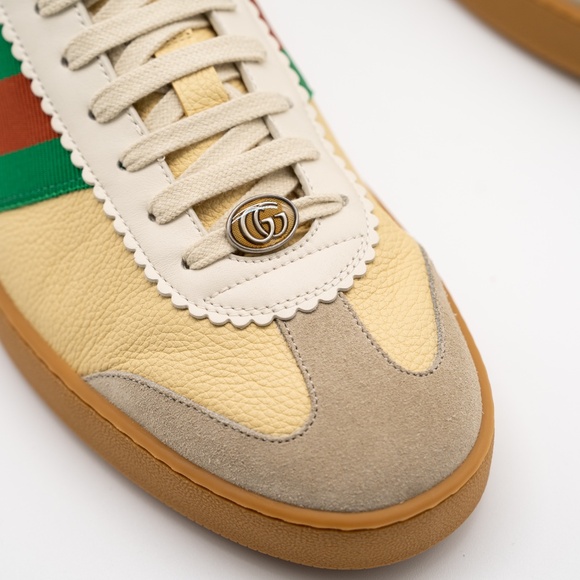 13.5G 14 US Gucci Web G74 GG Sneakers Bees Yellow Web Red Green - Picture 7 of 12